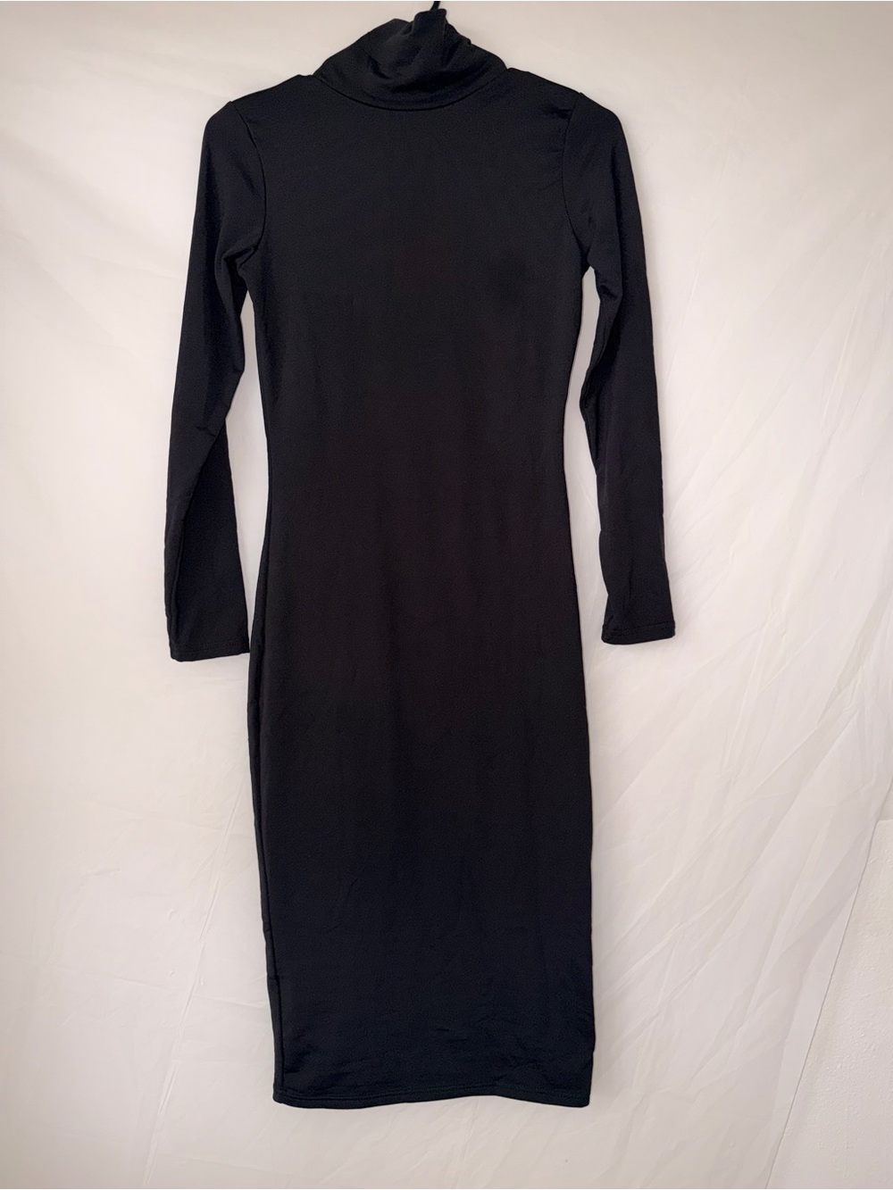 Vesti Black Long Sleeve Turtleneck Bodycon Dress